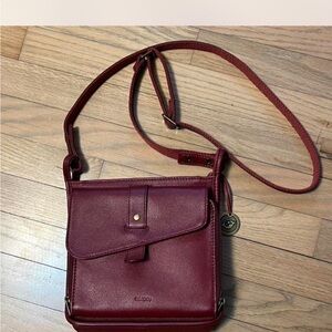 Minooy Burgundy leather Crossbody Bag